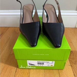 Sam Edelman Bianka Black Pointed Slingback Heels